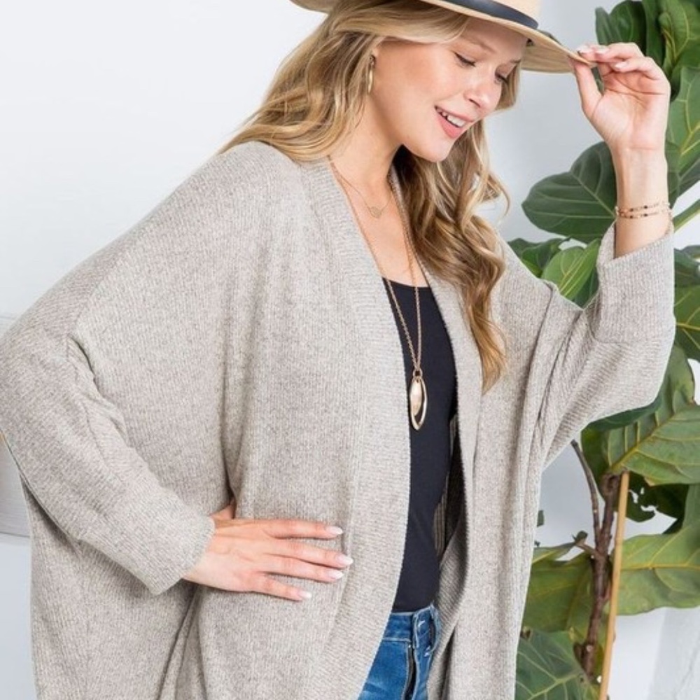 Banded Rib Sweater Cardigan - Picture 3 of 4